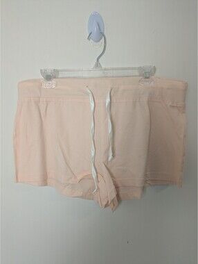 La Vie en Rose Pastel Peach Pajama Shorts – Size XL 100% Cotton Sleepwear Shorts